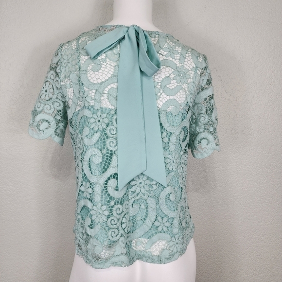 Nanette Lepore Mint Green Lace Top Size Small - Picture 5 of 11